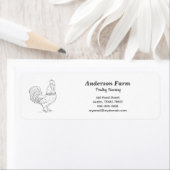 Rooster Boerderij Adres Label Sticker (Insitu)