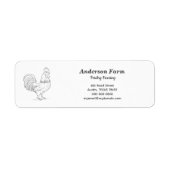 Rooster Boerderij Adres Label Sticker (Voorkant)