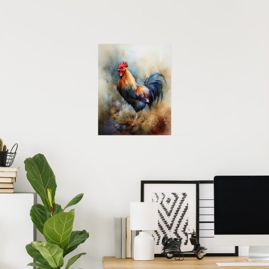 Rooster Boerderij Animal Art Print Poster (Thuiskantoor)