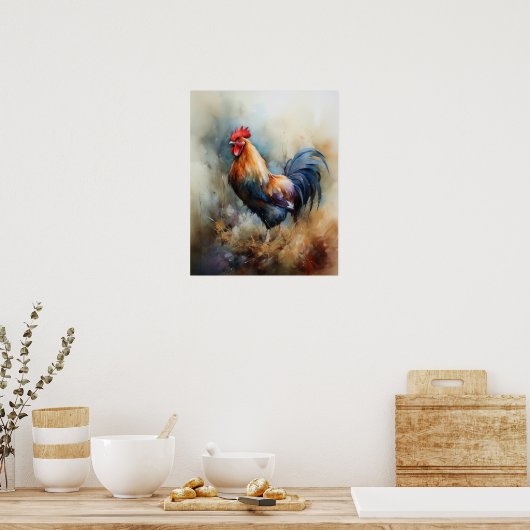 Rooster Boerderij Animal Art Print Poster (Keuken)