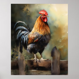 Rooster Boerderij Animal Art Print Poster