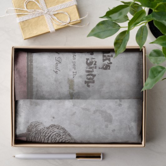 Rooster  Boerderij Antiek Textielland Tissuepapier (Geschenk)