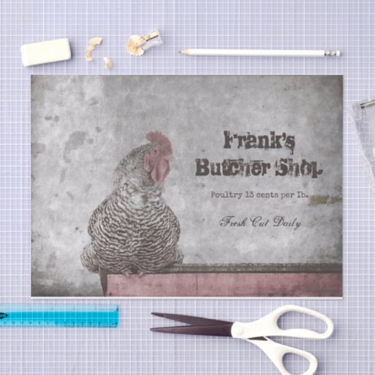 Rooster  Boerderij Antiek Textielland Tissuepapier (Craft)