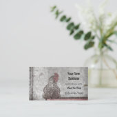 Rooster Boerderij Antiek Textielland Visitekaartje (Staand voorkant)