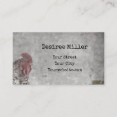 Rooster Boerderij Antiek Textielland Visitekaartje (Achterkant)