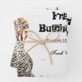 Rooster  Boerderij Antiek Wit Textielland Inpakpapier Vel (In situ)