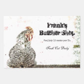 Rooster  Boerderij Antiek Wit Textielland Inpakpapier Vel (Voorkant)