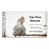 Rooster  Boerderij Antiek Wit Textielland Magnetisch Visitekaartje (Voorkant)
