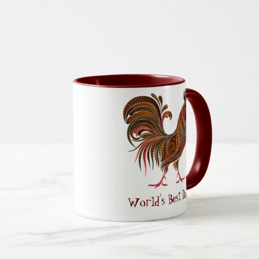 Rooster Boerderij Chicken World's Best Dad Mok (Voorkant rechts)