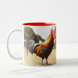 Rooster Boerderij Life Kippen Tweekleurige Koffiemok