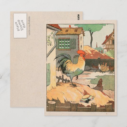 Rooster Boerderij Yard Briefkaart (Voorkant / Achterkant)