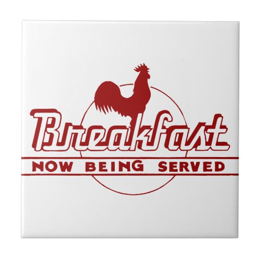 Rooster Breakfast Tegeltje (Voorkant)