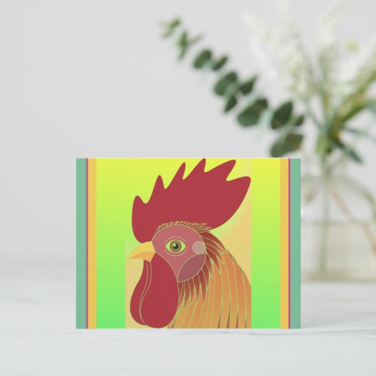 Rooster Briefkaart (Staand voorkant)