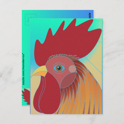 Rooster Briefkaart (Voorkant / Achterkant)