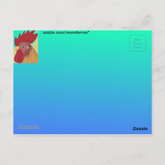 Rooster Briefkaart (Achterkant)