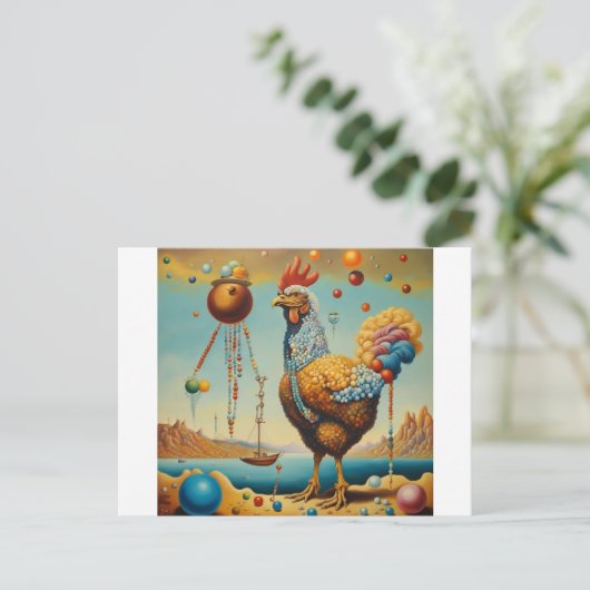 Rooster Briefkaart (Staand voorkant)