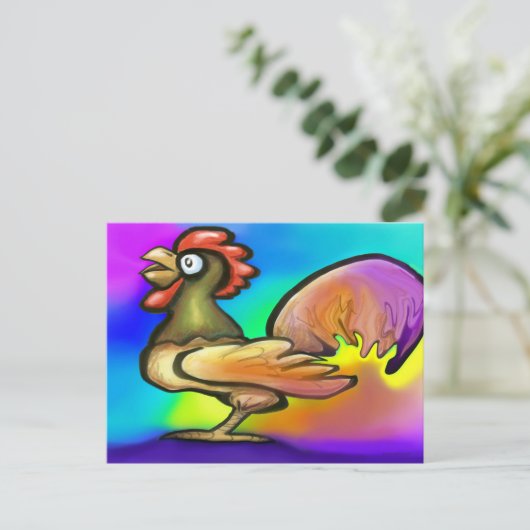 Rooster Briefkaart (Staand voorkant)