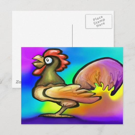 Rooster Briefkaart (Voorkant / Achterkant)