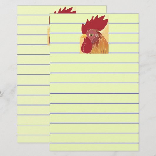 Rooster Briefpapier (Voorkant / Achterkant)