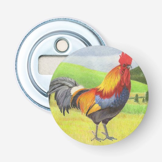 Rooster Button Flesopener (Voorkant)