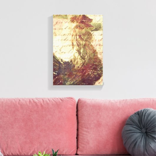  Rooster Canvas Afdruk (Insitu (Woonkamer))