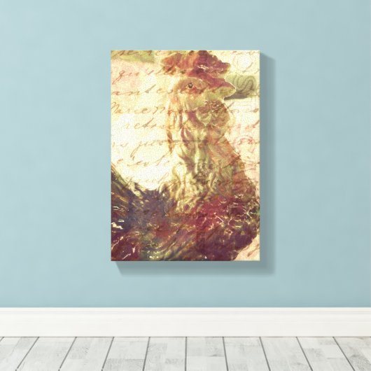  Rooster Canvas Afdruk (Insitu (Houten vloer))
