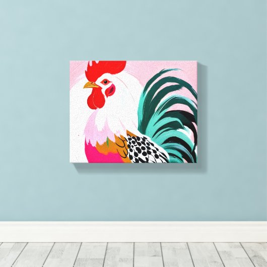 Rooster Canvas Afdruk (Insitu (Houten vloer))