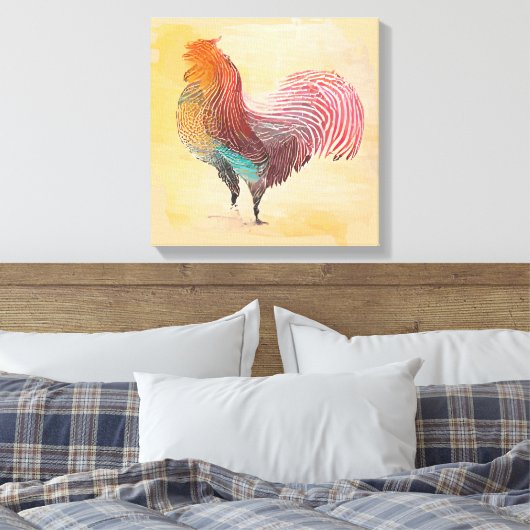  Rooster Canvas Afdruk (Insitu (Slaapkamer))