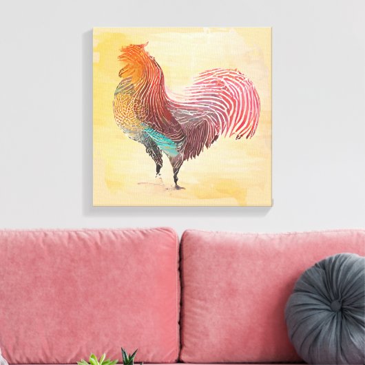  Rooster Canvas Afdruk (Insitu (Woonkamer))
