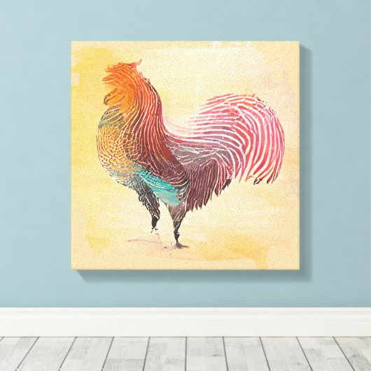  Rooster Canvas Afdruk (Insitu (Houten vloer))