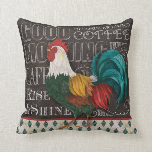 Rooster Chalkboard Rise & Shine Pillow Kussen