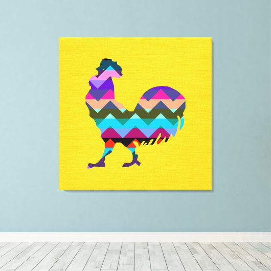 Rooster Chevron Canvas Afdruk (Insitu (Houten vloer))