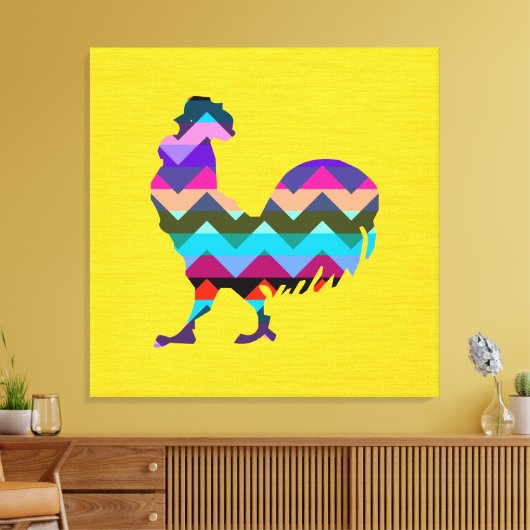 Rooster Chevron Canvas Afdruk (Insitu (Woonkamer))