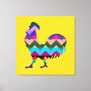 Rooster Chevron Canvas Afdruk
