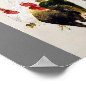 Rooster, Chick en Morning Glory, Watanabe Seitei Poster (Hoek)
