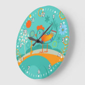 Rooster Chick Kitchen Clock Grote Klok (Hoek)