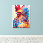 Rooster Chicken Animal Discovery Adventure Natuur Canvas Afdruk (Insitu (Houten vloer))