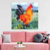 Rooster Chicken Art Land Canvas Afdruk (Insitu (Woonkamer))