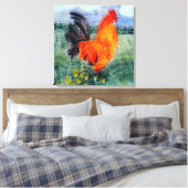 Rooster Chicken Art Land Canvas Afdruk (Insitu (Slaapkamer))