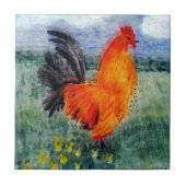 Rooster Chicken Art Tegeltje (Voorkant)