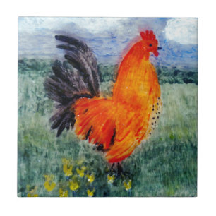 Rooster Chicken Art Tegeltje