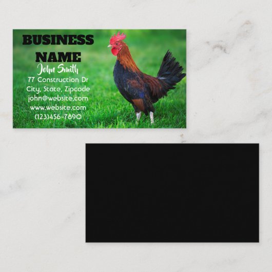Rooster Chicken Boerderij Visitekaartje (Voorkant / Achterkant)