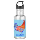 Rooster Chicken Boys Mannen Water Fles (Voorkant)