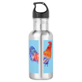 Rooster Chicken Boys Mannen Water Fles (Achterkant)