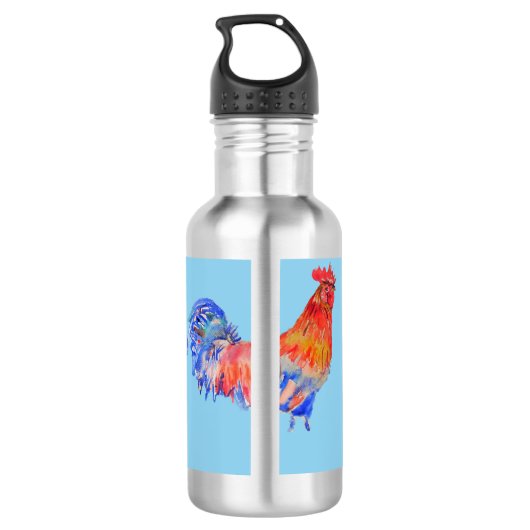 Rooster Chicken Boys Mannen Water Fles (Achterkant)