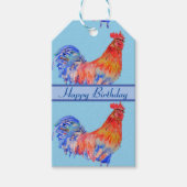 Rooster Chicken Chook Animal Blue Cadeaulabel (Voorkant)