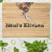 Rooster Chicken personalize voeg de Kleur van de T Theedoek (Gevouwen)