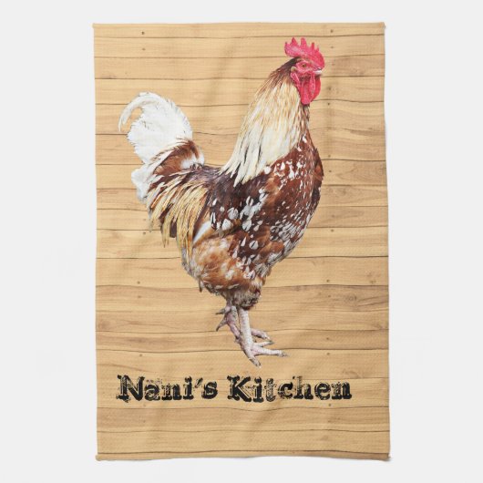 Rooster Chicken personalize voeg de Kleur van de T Theedoek (Verticaal)
