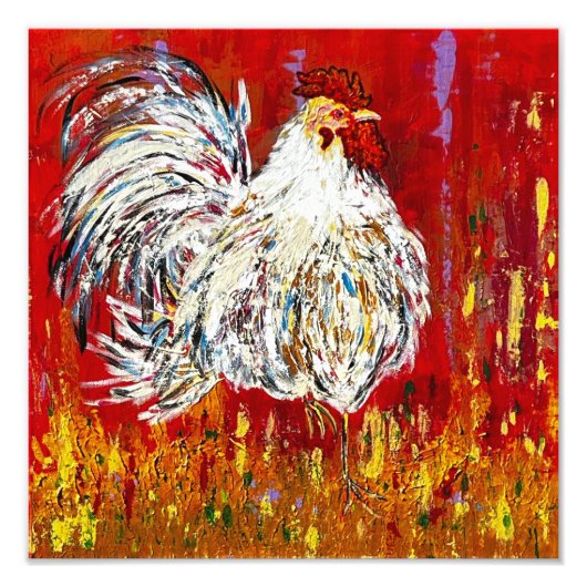 Rooster Chicken Print Foto Afdruk (Voorkant)