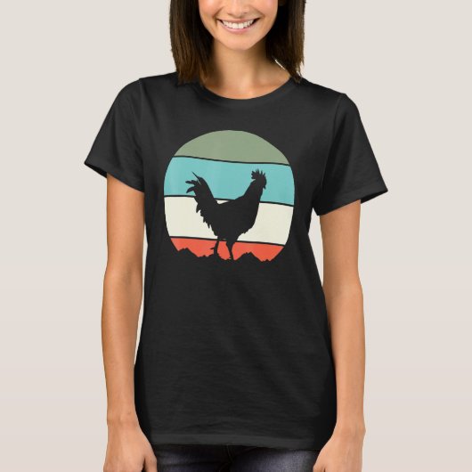 Rooster Chicken Retro T-shirt (Voorkant)